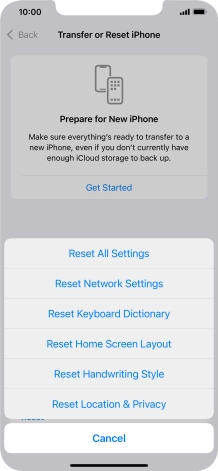 Press Reset Network Settings.