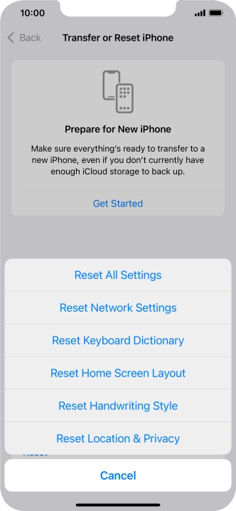 Press Reset Network Settings.