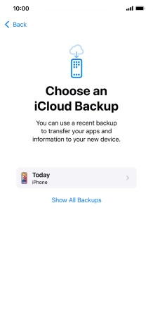 Press the required backup and your phone restores the content of the selected backup. Subsequently, follow the instructions on the screen to set up your phone and prepare it for use.