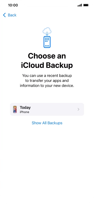 Press the required backup and your phone restores the content of the selected backup. Subsequently, follow the instructions on the screen to set up your phone and prepare it for use.
