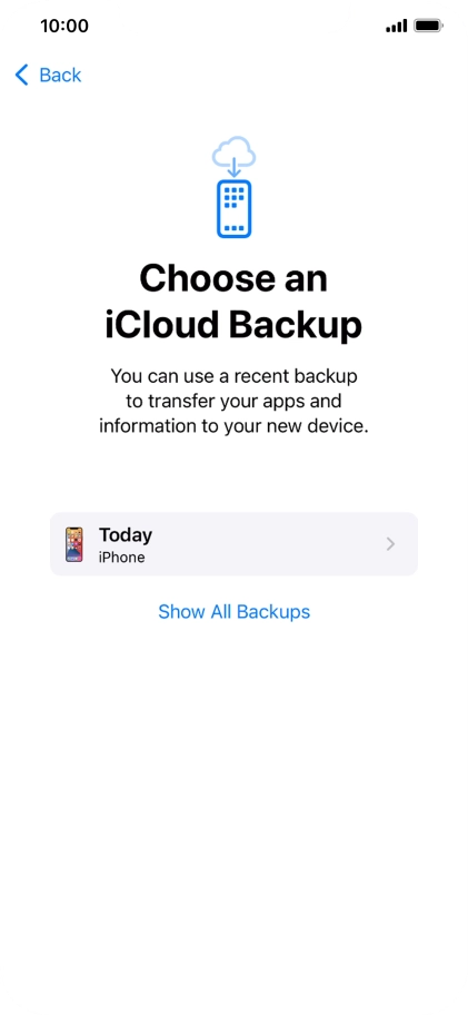 Press the required backup and your phone restores the content of the selected backup. Subsequently, follow the instructions on the screen to set up your phone and prepare it for use.