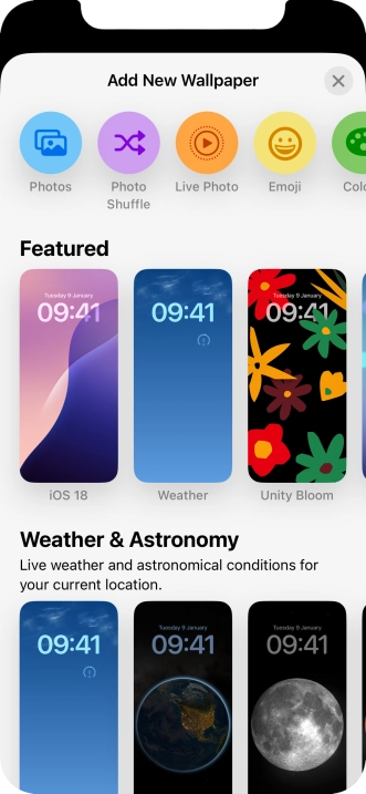 Press the required category and follow the instructions on the screen to select the required background image. Press the required category and follow the instructions on the screen to select the required background image.