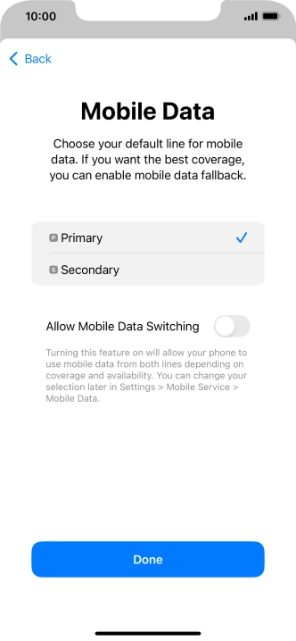 Press the indicator next to 