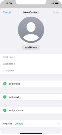 Press First name and key in the first name.