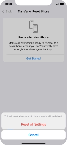 Press Reset All Settings.