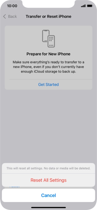 Press Reset All Settings.