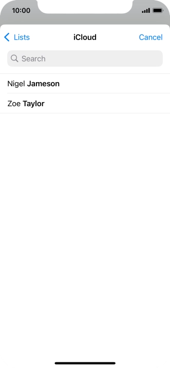 Press the required contact.