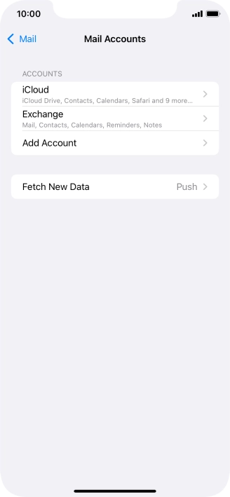 Press the required email account. Press the required email account.