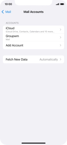 Press the name of the email account you've just set up.
