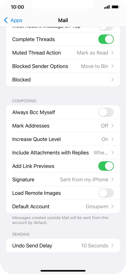 Press Default Account. Press Default Account.
