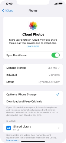 Press the indicator next to 