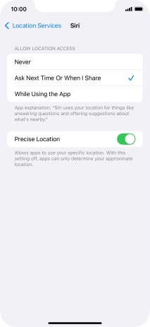 Press the required setting to turn the function on or off.