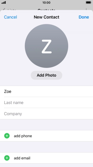 Press Last name and key in the last name.