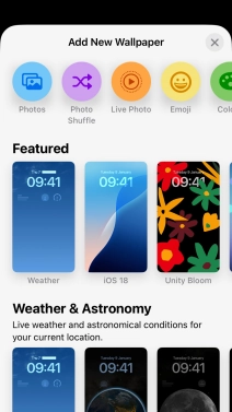 Press the required category and follow the instructions on the screen to select the required background image.