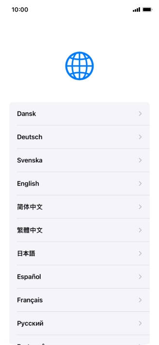 Press the required language. Press the required language.