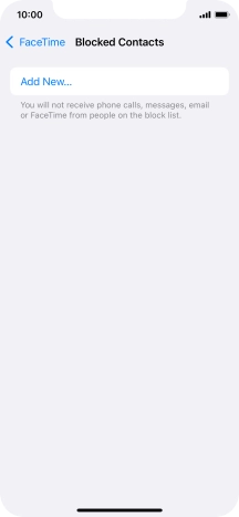 Press Add New... and follow the instructions on the screen to block a contact.