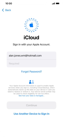 Press Required and key in the password for your Apple ID.