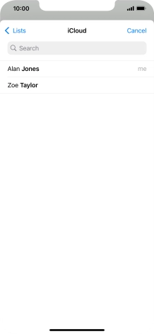 Press the required contact.