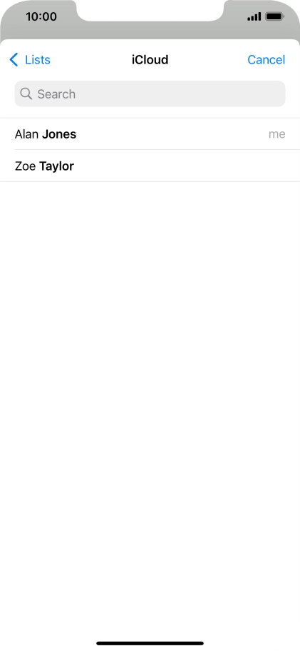 Press the required contact.