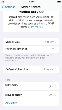 Press the required eSIM below 