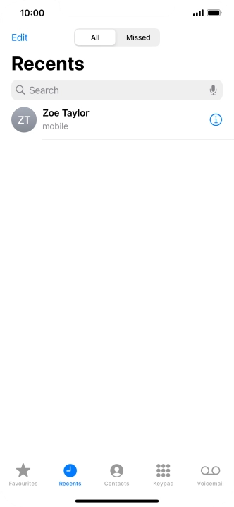 Press the information icon next to the required phone number.