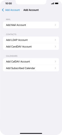 Press Add Mail Account.