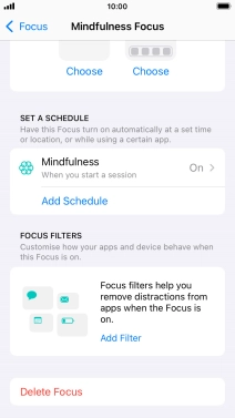 Press the required setting below 