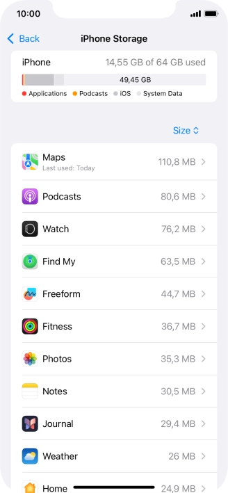 Press the required app. Press the required app.