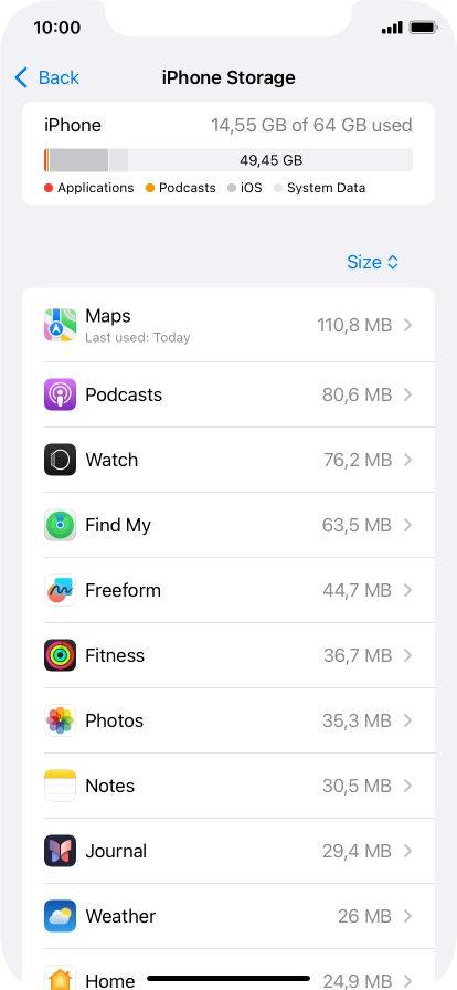 Press the required app. Press the required app.