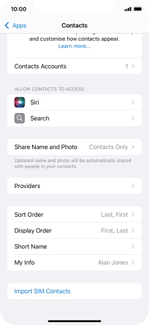 Press Import SIM Contacts. Press Import SIM Contacts.