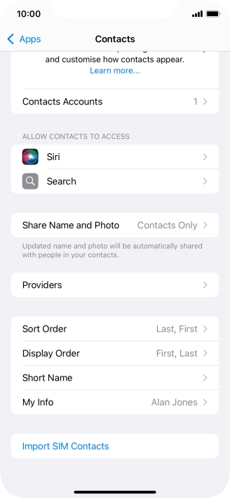 Press Import SIM Contacts. Press Import SIM Contacts.