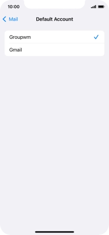 Press the required email account to select the email account as your default account.