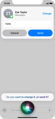 If an application is open on your phone, such as a Messages, you can also use the functions available here, e.g.: REPLY [text].