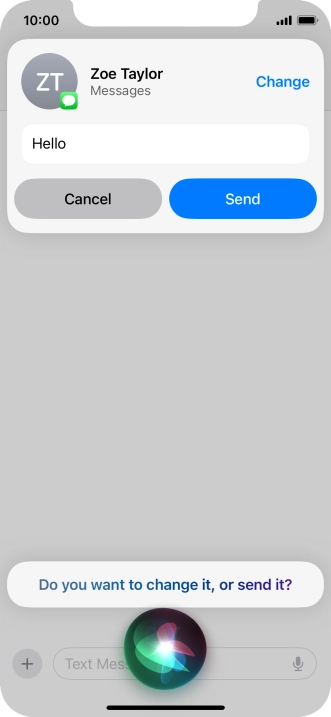 If an application is open on your phone, such as a Messages, you can also use the functions available here, e.g.: REPLY [text].