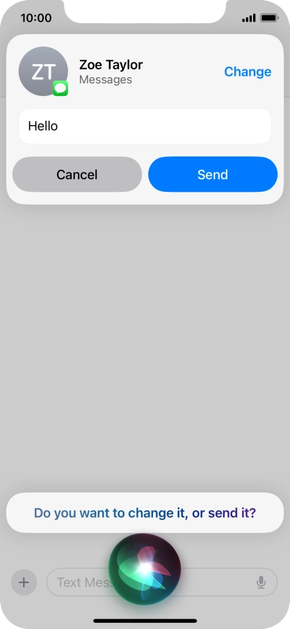 If an application is open on your phone, such as a Messages, you can also use the functions available here, e.g.: REPLY [text].