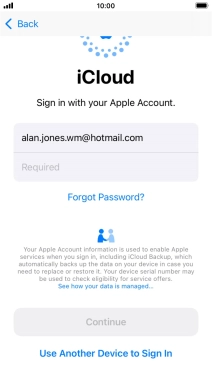Press Required and key in the password for your Apple ID.