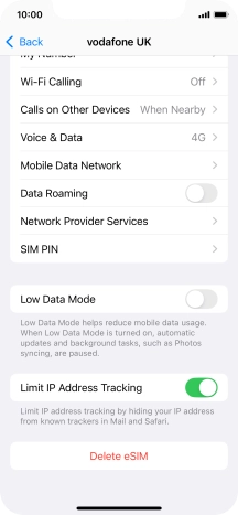Press Delete eSIM and follow the instructions on the screen to delete your eSIM.