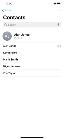 Press the required contact.