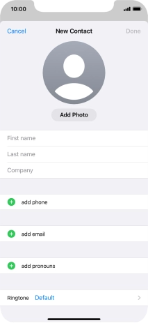 Press First name and key in the first name. Press First name and key in the first name.