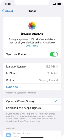 Press the indicator next to 