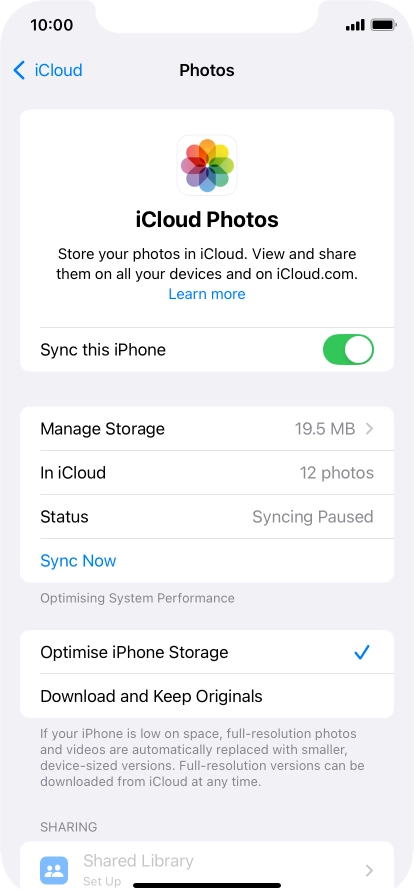 Press the indicator next to 