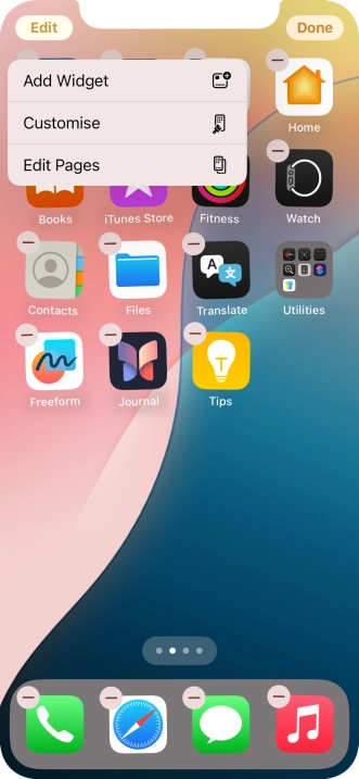 Press Customise. Press Customise.