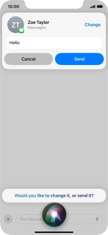 If an application is open on your phone, such as a Messages, you can also use the functions available here, e.g.: REPLY [text].