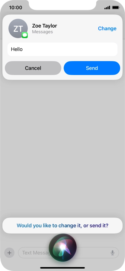 If an application is open on your phone, such as a Messages, you can also use the functions available here, e.g.: REPLY [text].