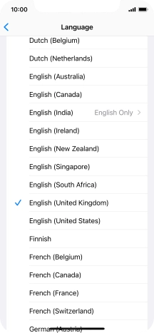 Press the required language.