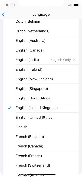 Press the required language.