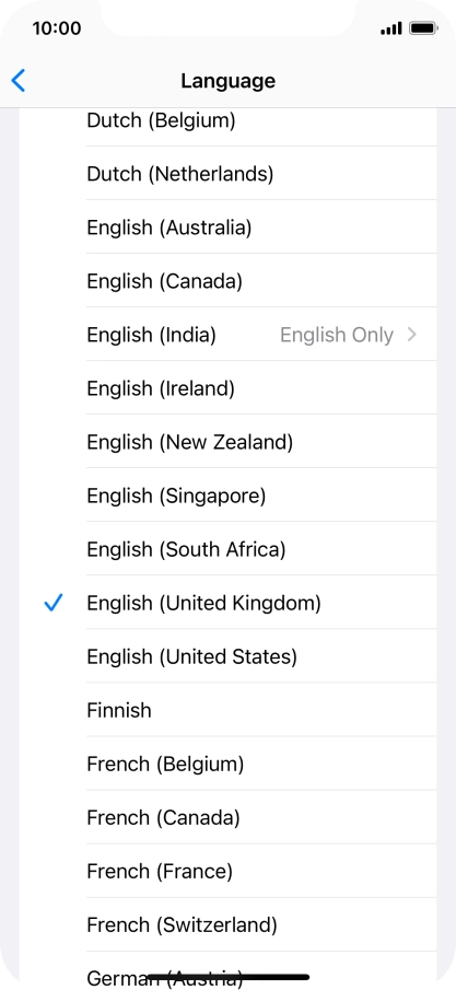 Press the required language.