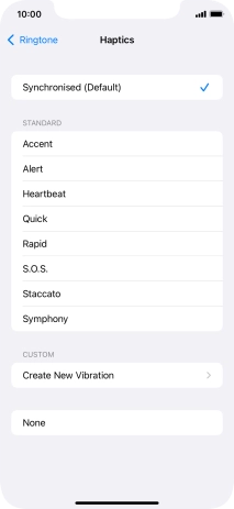 Press the required setting to turn on the function.