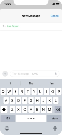 Press the microphone icon and say the required text.