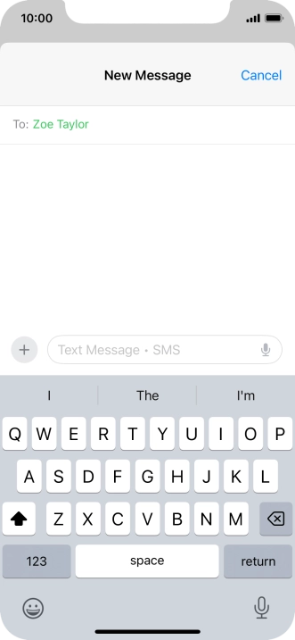 Press the microphone icon and say the required text.